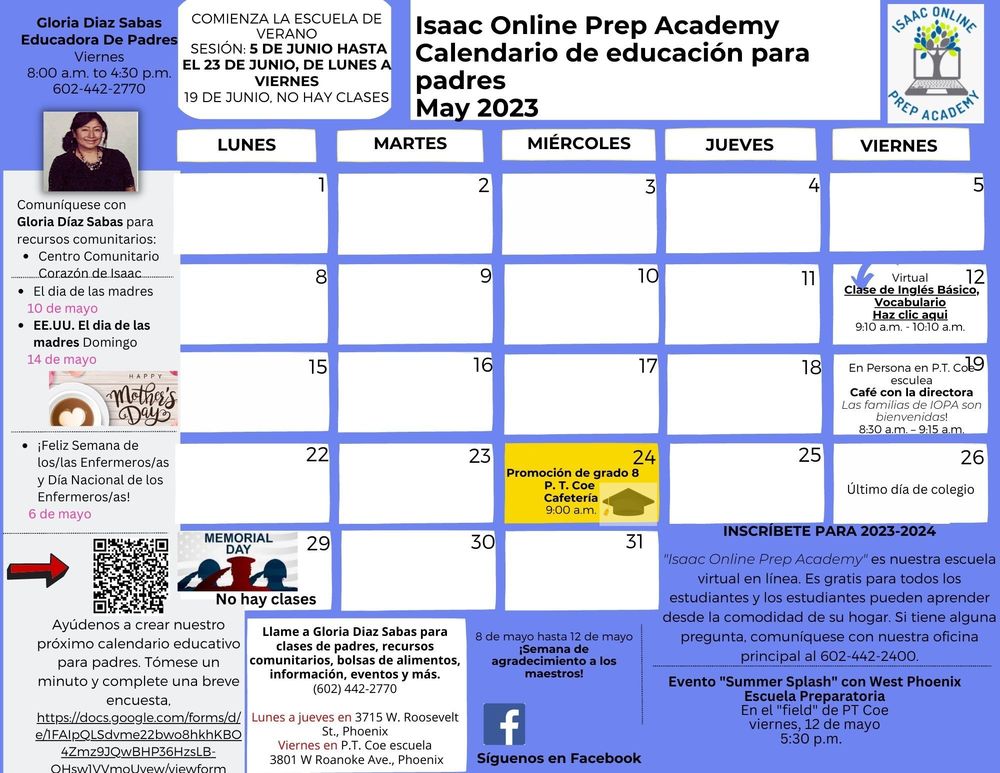 Calendario De Eventos | Isaac Online Prep Academy