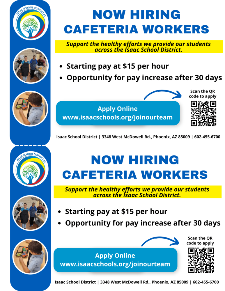 Now Hiring Cafeteria Workers