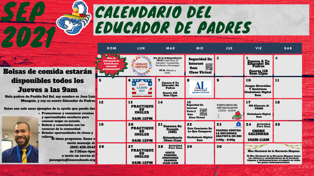 Calendario Del Educador De Padres