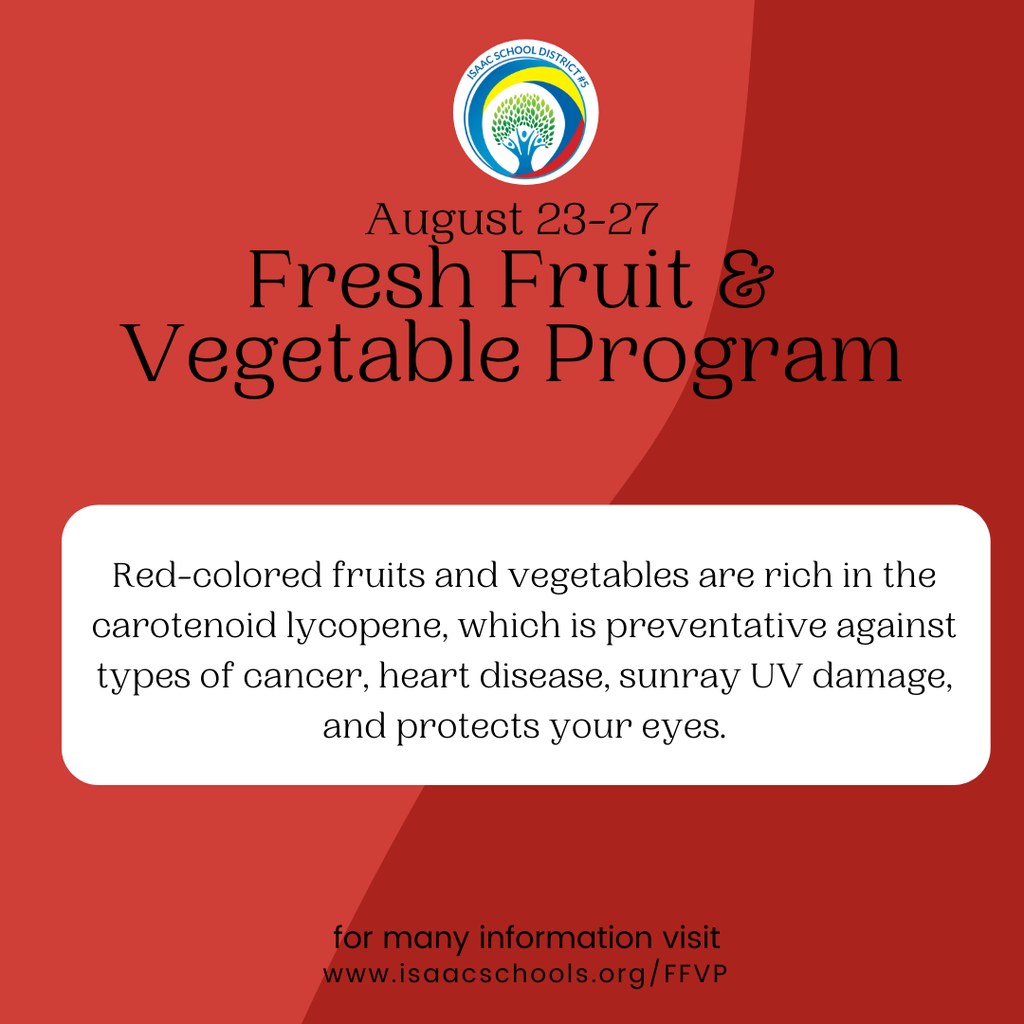 Fresh Fruit & Vegetable Program 🍎🍇at Isaac School District Learn more at https://www.isaacschools.org/FFVP ___________ Programa de frutas y verduras 🍎 🍇frescas en el distrito escolar de Isaac Obtenga más información en https://www.isaacschools.org/FFVP #IsaacSchools #education #freshfruit #freshvegetables #FFVP #healthyeating #sutdents #freshfruitandvegetablefriday
