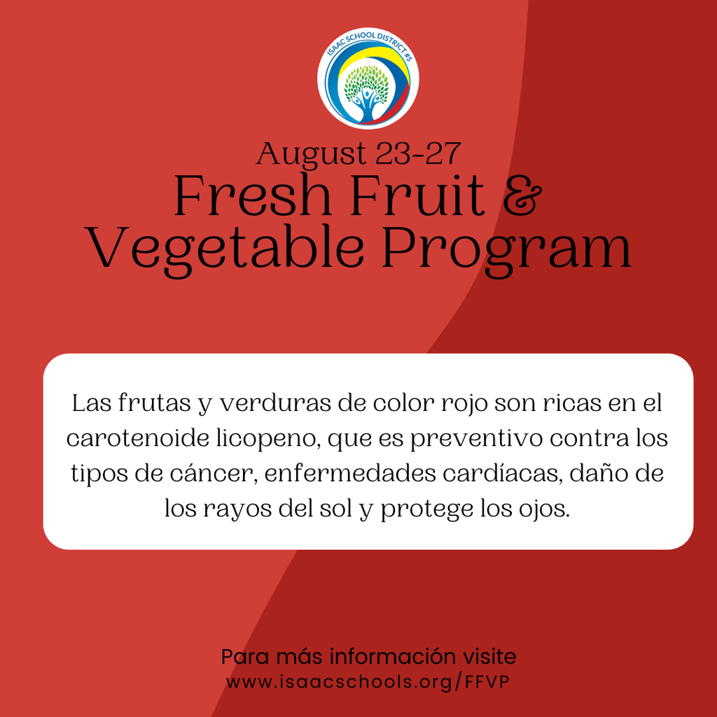 Fresh Fruit & Vegetable Program 🍎🍇at Isaac School District Learn more at https://www.isaacschools.org/FFVP ___________ Programa de frutas y verduras 🍎 🍇frescas en el distrito escolar de Isaac Obtenga más información en https://www.isaacschools.org/FFVP #IsaacSchools #education #freshfruit #freshvegetables #FFVP #healthyeating #sutdents #freshfruitandvegetablefriday