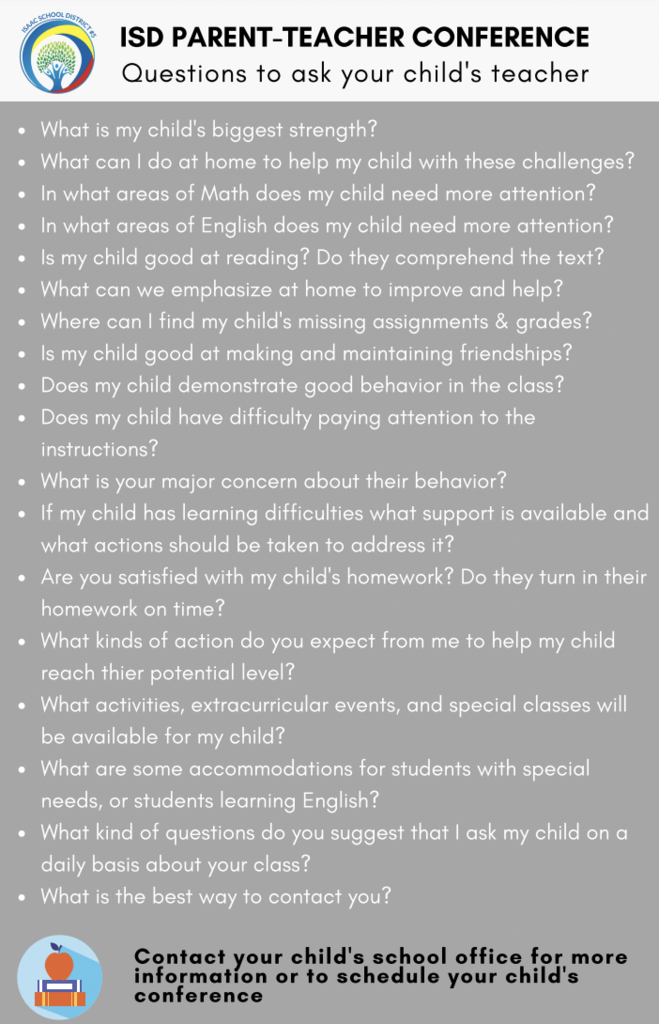 Parent Teacher Conference Questions