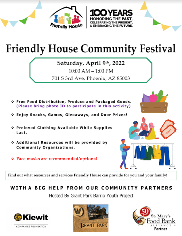 Friendly House Community Festival April 9th