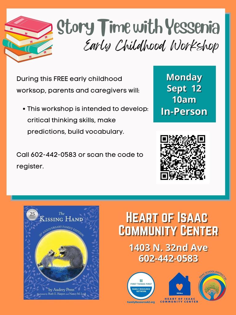 Part 1: Happenings at Heart of Isaac Community Center - Our workshops are FREE and open to the public, call 602-442-0583.  Nuestros talleres son GRATIS y abiertos al público, llame al 602-442-0583