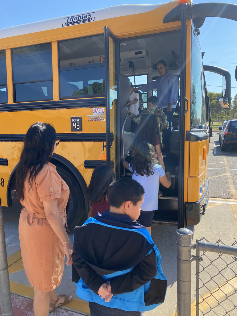 Students learn about bus safety and how to follow best practices in case of emergencies.
