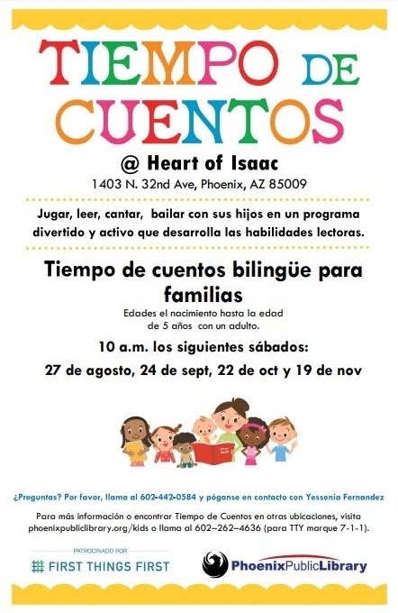 Heart of Isaac Family Story Time Sat. 11/19 flyer