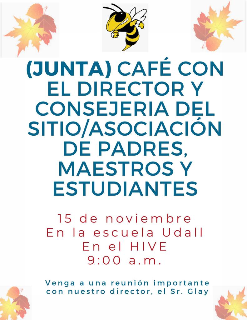 Flyer about Coffee w/principal 11/15 @9am, MKU