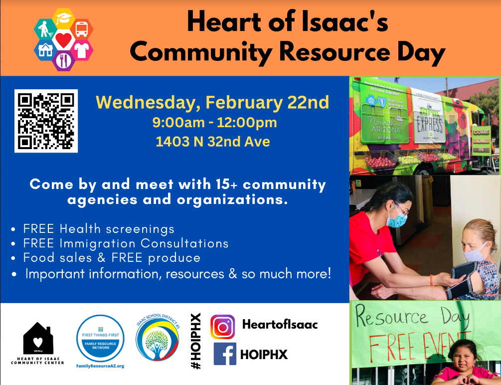 Heart of Isaac Community Day February 21st 9 a.m. - noon at 1403 N 32nd Ave.