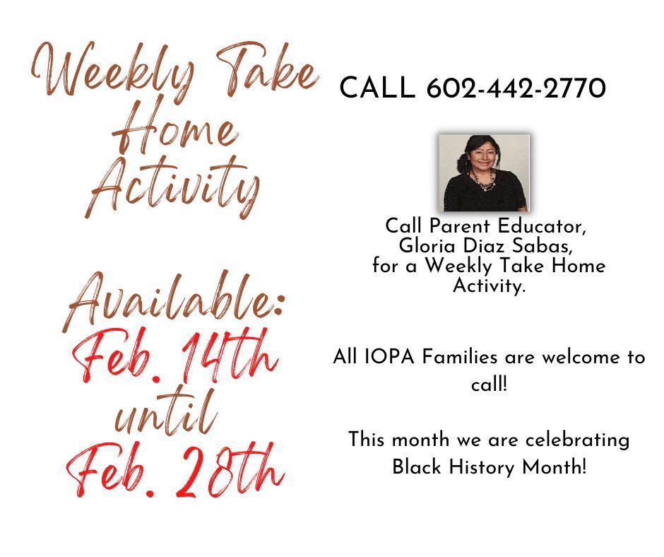 Flyer for take-home activity from Parent Educator