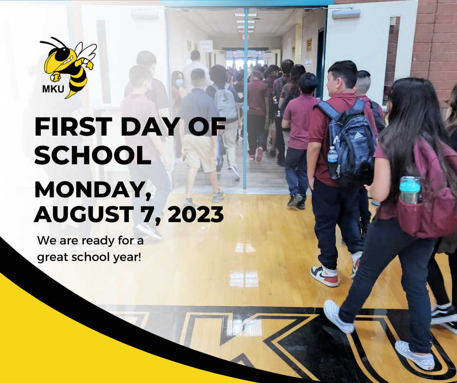 First day of school Monday, August 7, 2023 We are ready for a great school year!