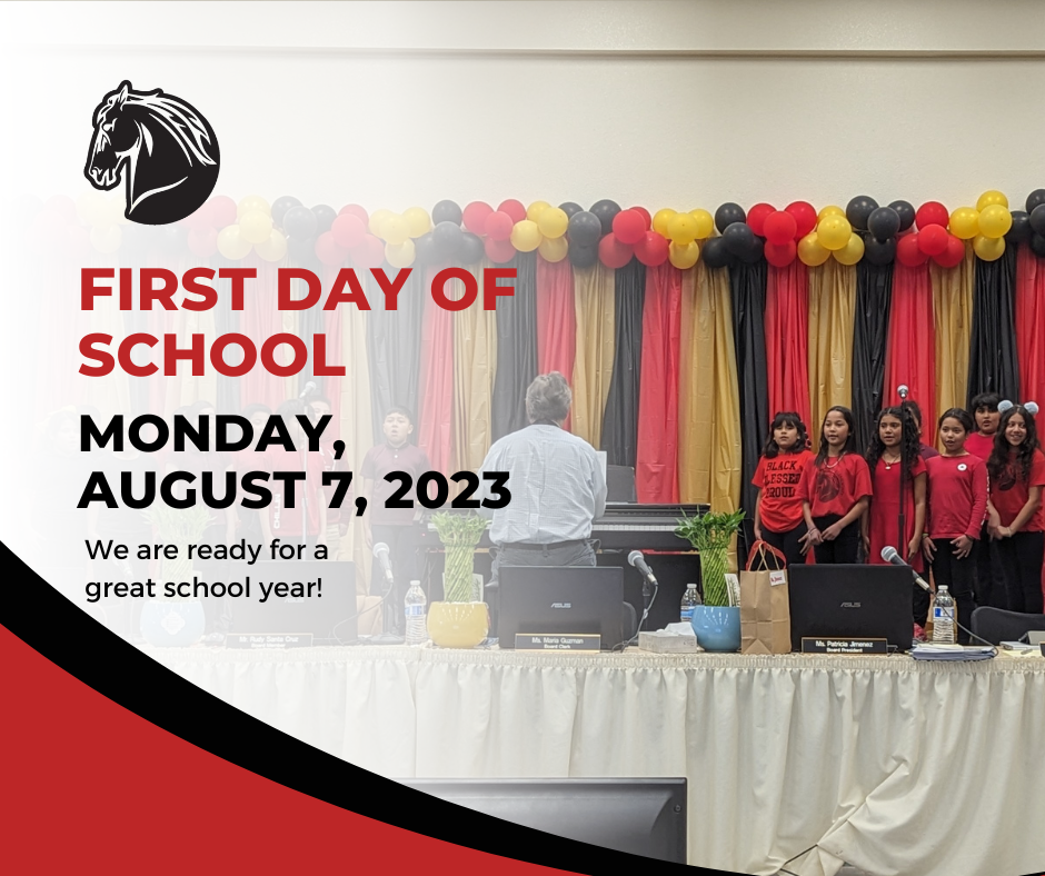 First day of school Monday, August 7, 2023 We are ready for a great school year!
