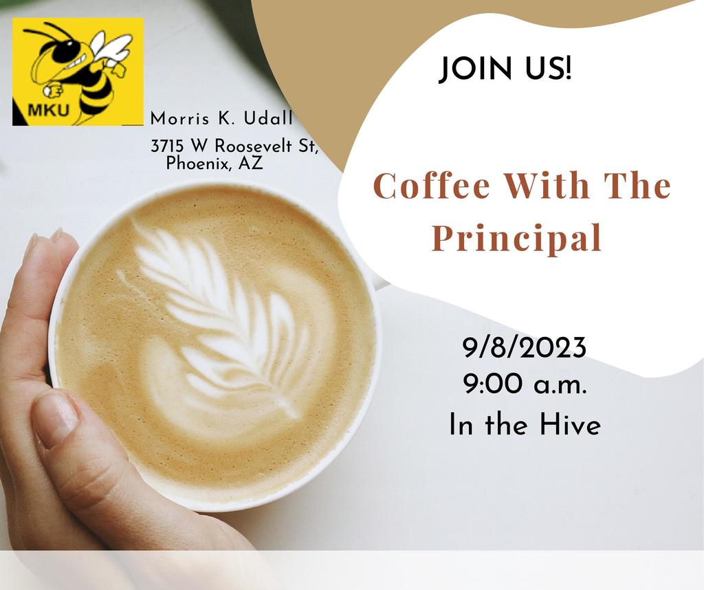 English Flyer MKU Coffee with Principal 9/8 @9am